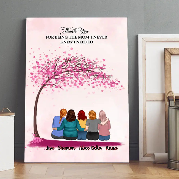 Up To 4 Daughters The Love Between Mom And Daughter - Personalized Canvas For Her, Mom, Mother's Day