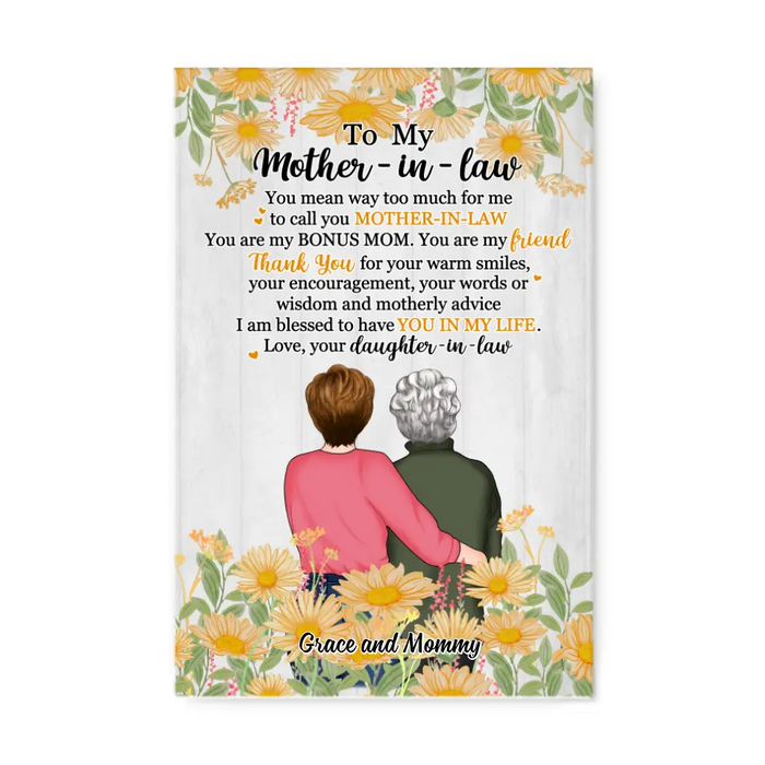 I Am Blessed To Have You In My Life - Personalized Canvas For Mother-in-law, For Mom, Mother's Day