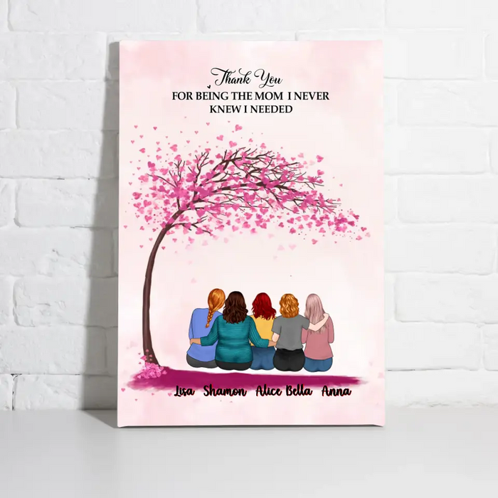 Up To 4 Daughters The Love Between Mom And Daughter - Personalized Canvas For Her, Mom, Mother's Day