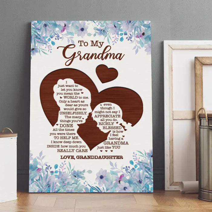 I Just Want To Let You Know You Mean The World To Me - Personalized Canvas For Grandma, Mother's Day