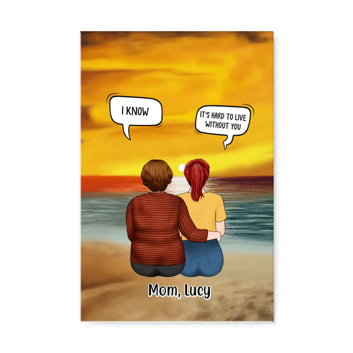 Mother & Daughter In Conversation - Personalized Canvas For Mom, Daughter, Mother's Day