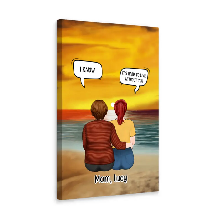 Mother & Daughter In Conversation - Personalized Canvas For Mom, Daughter, Mother's Day