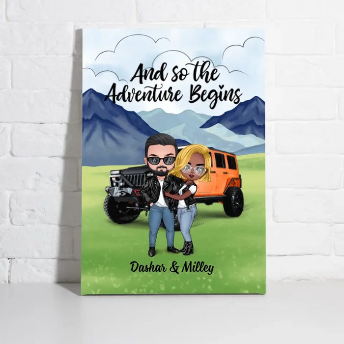 And So The Adventure Begins - Personalized Canvas For Car Lovers, Off-Road