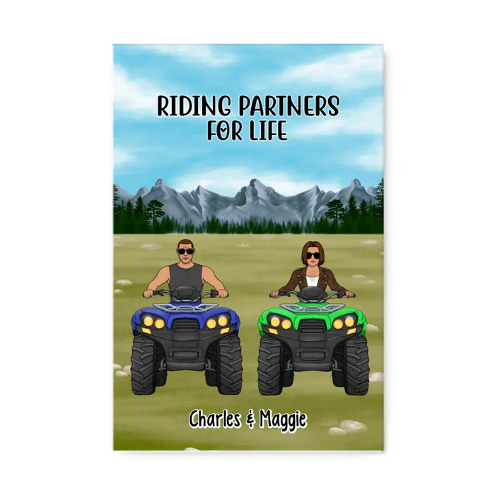 All-Terrain Vehicle Riding Partners - Personalized Canvas For Couples, Him, Her, Off Road Lovers