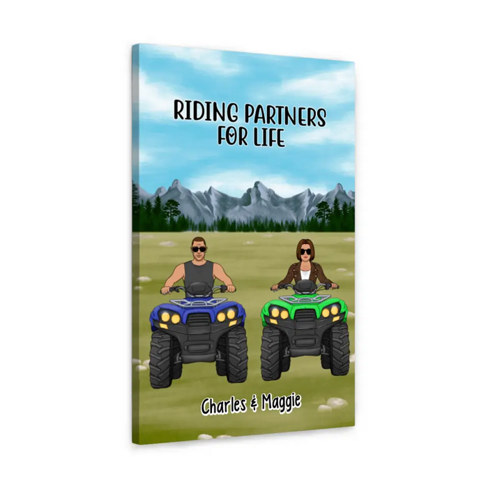 All-Terrain Vehicle Riding Partners - Personalized Canvas For Couples, Him, Her, Off Road Lovers