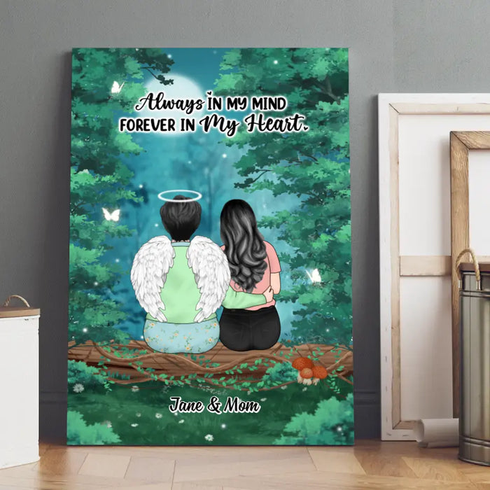 Always In My Mind Forever In My Heart - Personalized Canvas For Daughter, Son, Family, Memorial