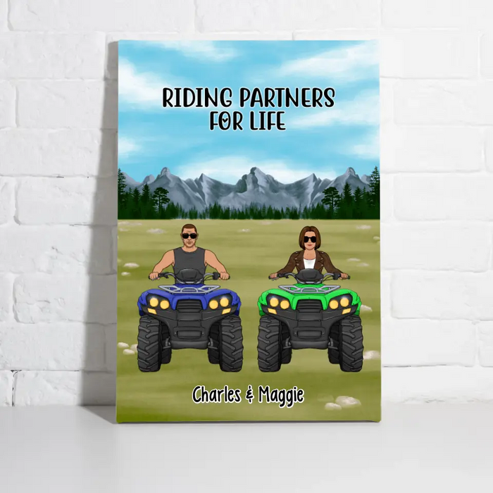 All-Terrain Vehicle Riding Partners - Personalized Canvas For Couples, Him, Her, Off Road Lovers