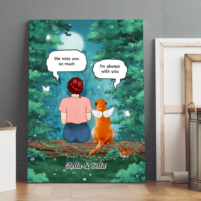 Up To 4 Dogs In Conversation With Dog Mom - Personalized Canvas For Dog Lovers, Memorial