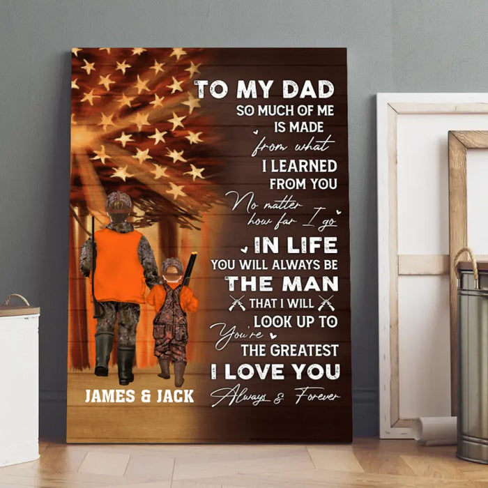 To My Dad - Personalized Gifts Custom Hunting Canvas for Son or Dad, Hunting Lovers