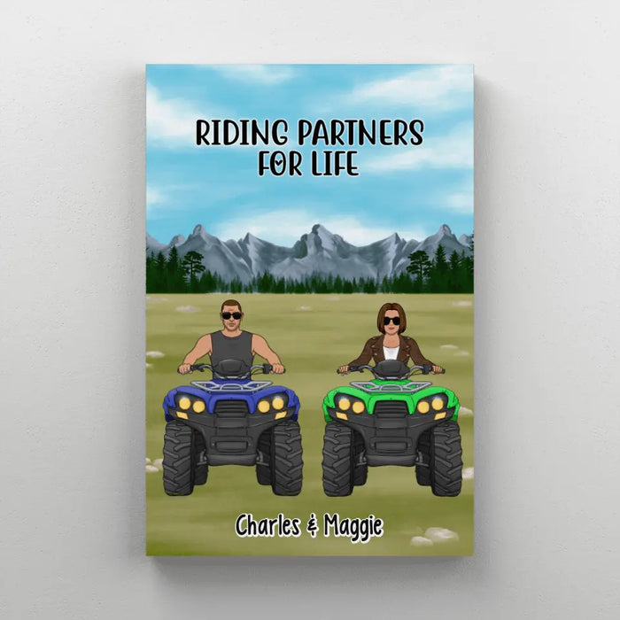 All-Terrain Vehicle Riding Partners - Personalized Canvas For Couples, Him, Her, Off Road Lovers