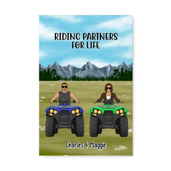 All-Terrain Vehicle Riding Partners - Personalized Canvas For Couples, Him, Her, Off Road Lovers