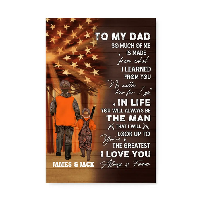 To My Dad - Personalized Gifts Custom Hunting Canvas for Son or Dad, Hunting Lovers