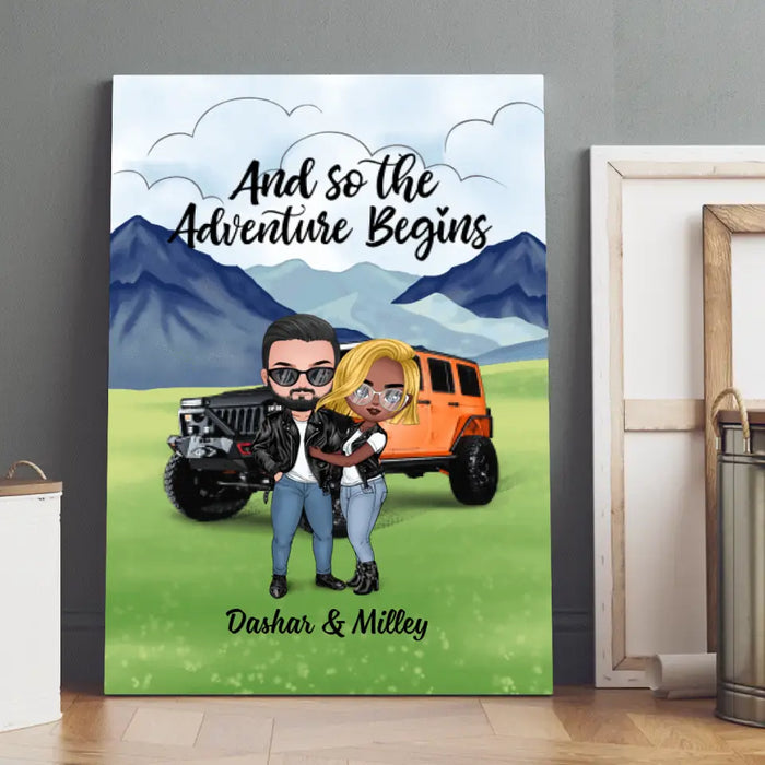 And So The Adventure Begins - Personalized Canvas For Car Lovers, Off-Road