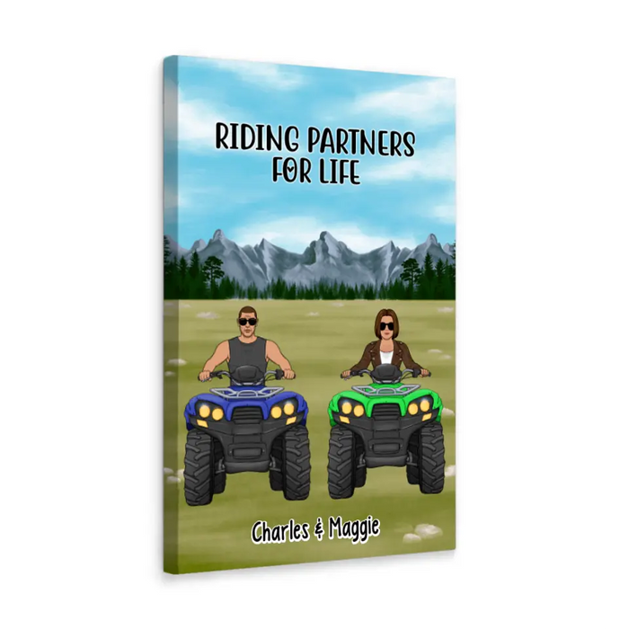 All-Terrain Vehicle Riding Partners - Personalized Canvas For Couples, Him, Her, Off Road Lovers