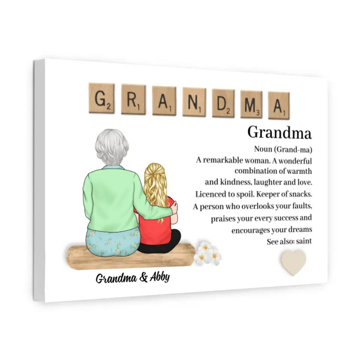 Up To 4 Kids Grandma A Remarkable Woman - Personalized Canvas For Her, Grandma