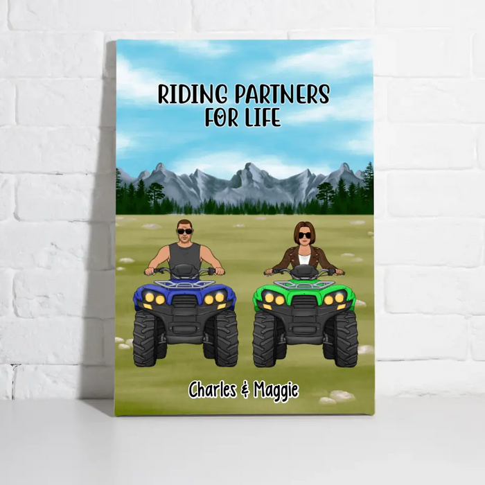 All-Terrain Vehicle Riding Partners - Personalized Canvas For Couples, Him, Her, Off Road Lovers