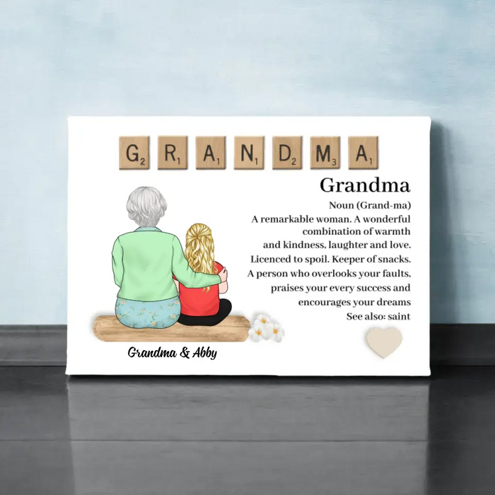 Up To 4 Kids Grandma A Remarkable Woman - Personalized Canvas For Her, Grandma