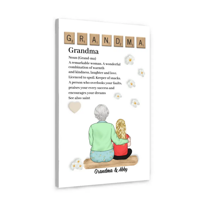 Up To 4 Kids Grandma A Remarkable Woman - Personalized Canvas For Her, Grandma