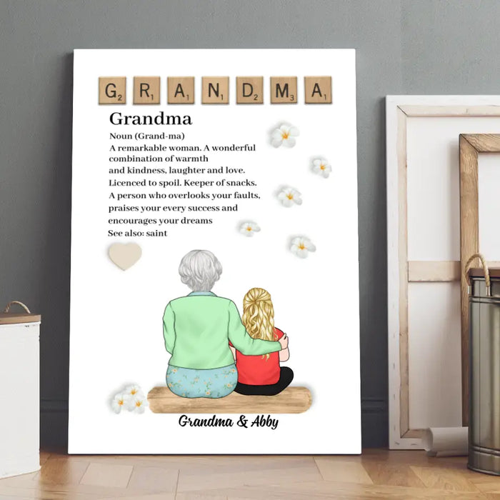 Up To 4 Kids Grandma A Remarkable Woman - Personalized Canvas For Her, Grandma