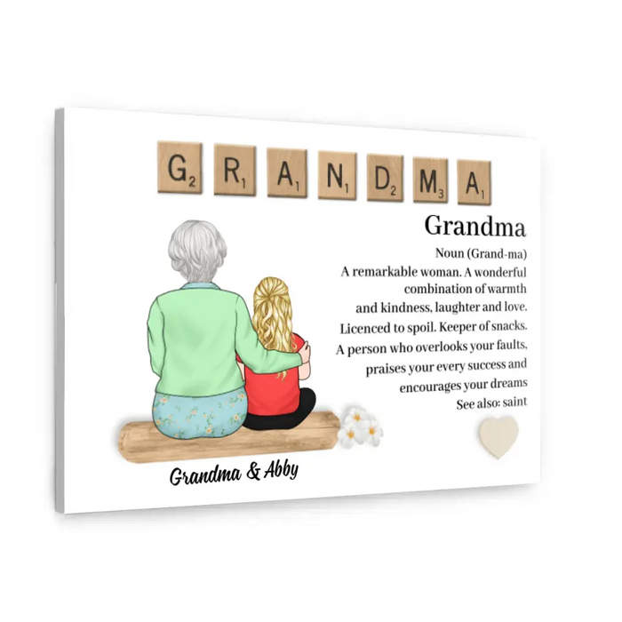 Up To 4 Kids Grandma A Remarkable Woman - Personalized Canvas For Her, Grandma