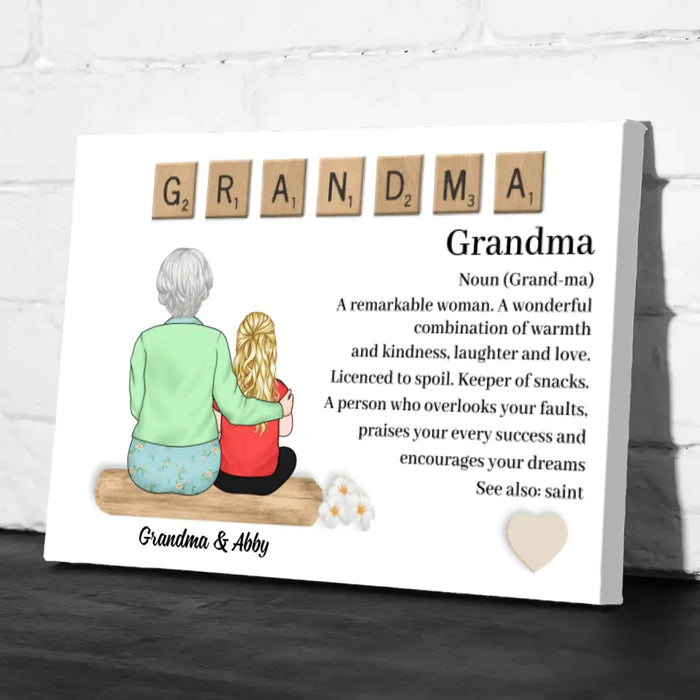 Up To 4 Kids Grandma A Remarkable Woman - Personalized Canvas For Her, Grandma