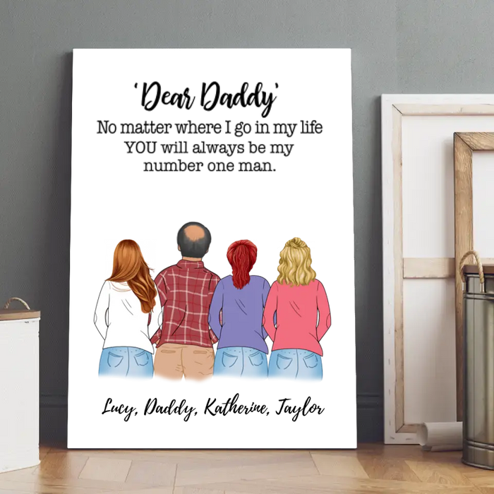 You Will Always Be the First Man - Personalized Gifts Custom Family Canvas for Daughters for Dad, Family Gifts