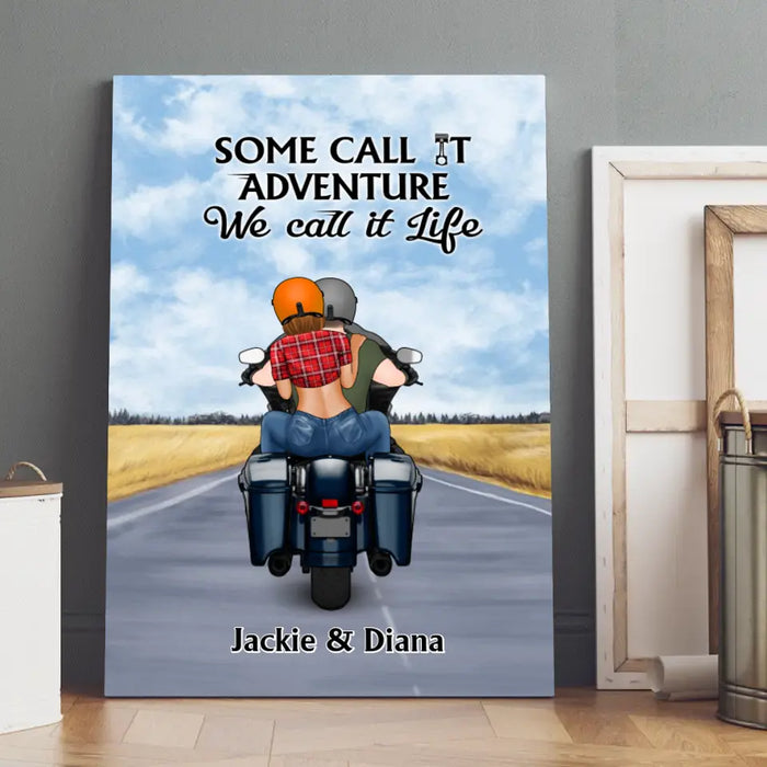 Some Call It Adventure We Call It Life - Personalized Canvas For Motorcycle Couples, Bikers
