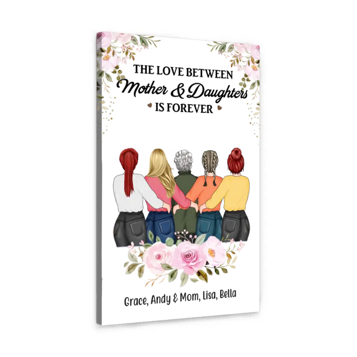 The Love Between Mother And Daughters Is Forever - Personalized Gifts Custom Print Canvas For Mom, Mother's Gift