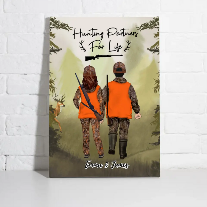 Hunting Partner for Life - Personalized Gifts for Hunting Custom Canvas for Couples and Families