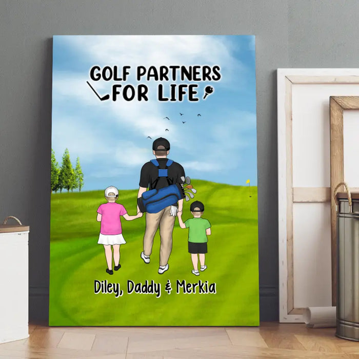 Golf Partners for Life - Personalized Gifts for Custom Golf Canvas for Dad, Golf Lovers