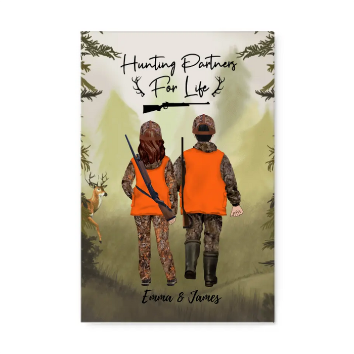 Hunting Partner for Life - Personalized Gifts for Hunting Custom Canvas for Couples and Families