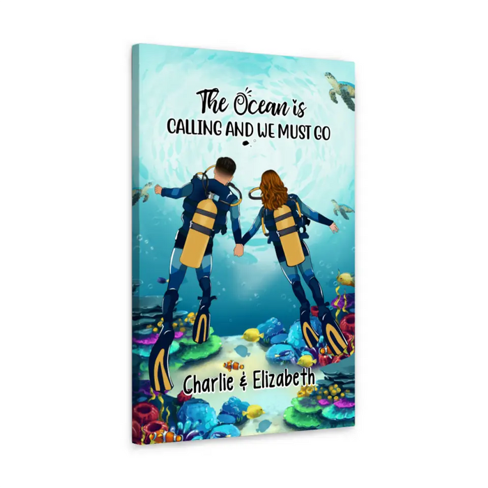 Those Who Dive Together Stay Together - Personalized Canvas For Couples, Scuba Diving