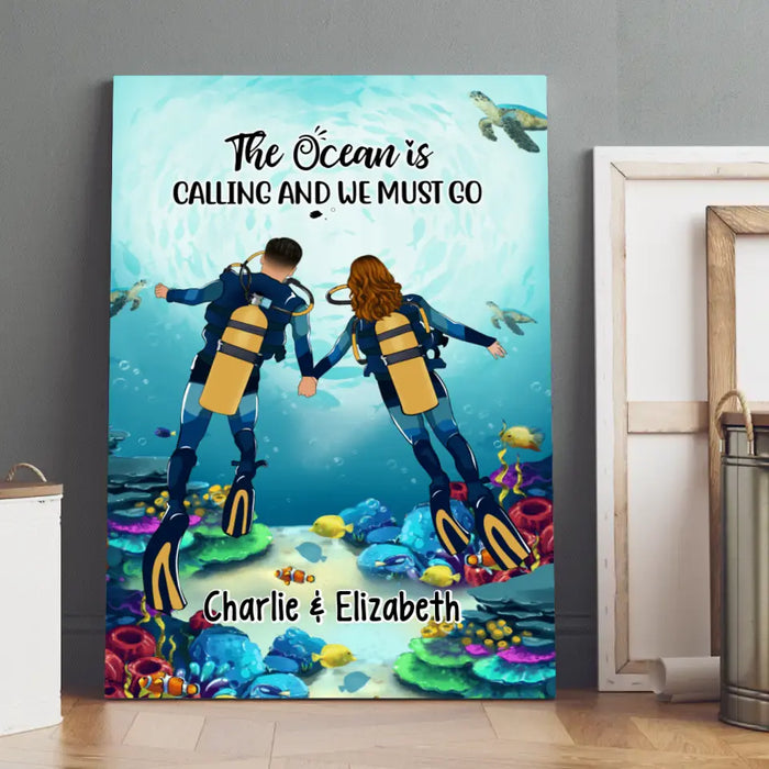 Those Who Dive Together Stay Together - Personalized Canvas For Couples, Scuba Diving