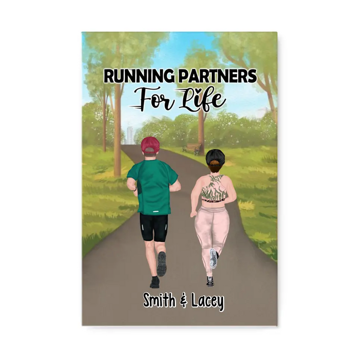 Life Is Better When You're Running - Personalized Canvas For Running Couples, Gift For Runners