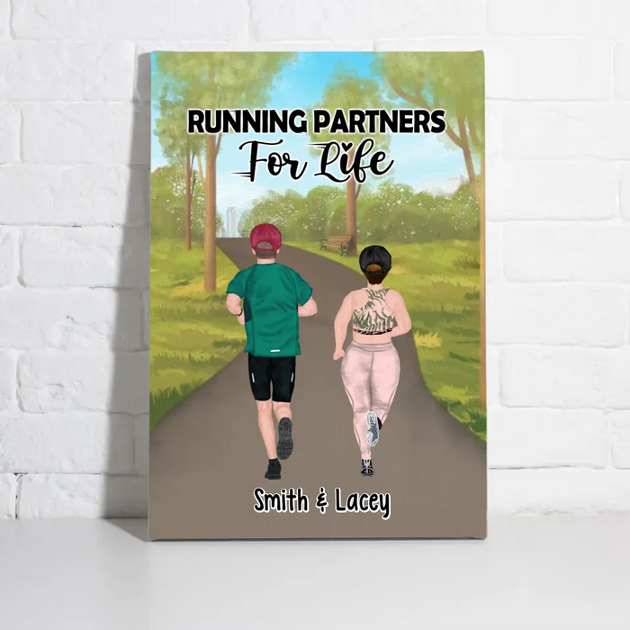 It's Not The Journey Or The Destination It's Who You Run With - Personalized Canvas For Running Friends, Couples, Gift For Runners