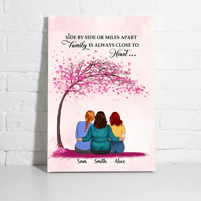 We Love You To The Moon And Back - Personalized Gifts Custom Canvas For Mom, Mother's Day Gifts