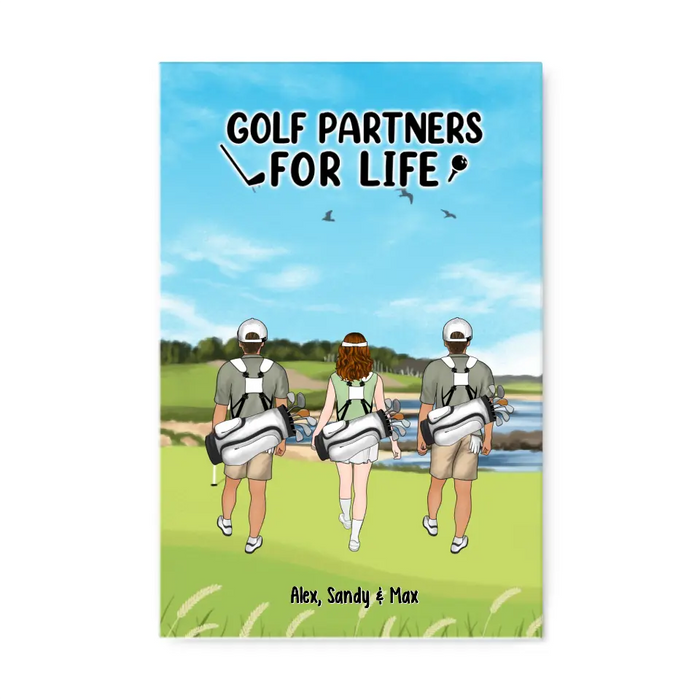 Golf Partners for Life - Personalized Gifts Custom Golf Canvas for Couples, Friends, and Golf Lovers