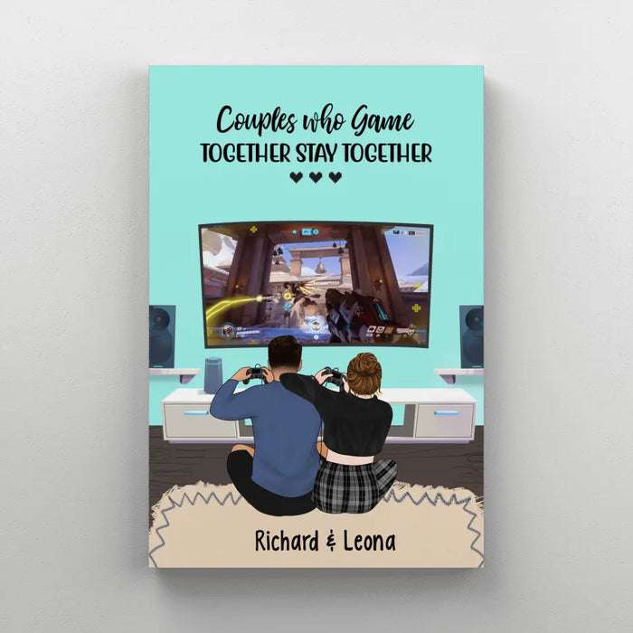 Couple Who Game Together Stay Together - Personalized Gifts for Custom Gaming Canvas for Couples, Gaming Lovers