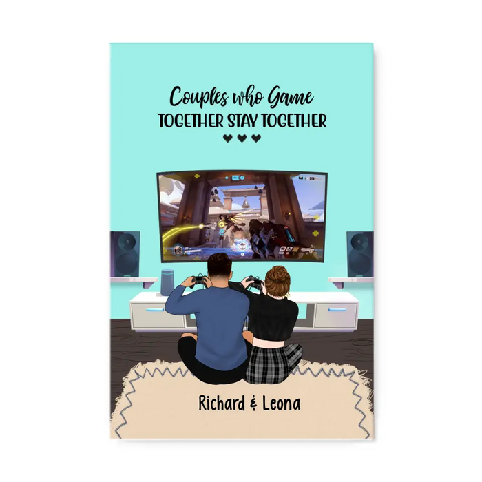 Couple Who Game Together Stay Together - Personalized Gifts for Custom Gaming Canvas for Couples, Gaming Lovers