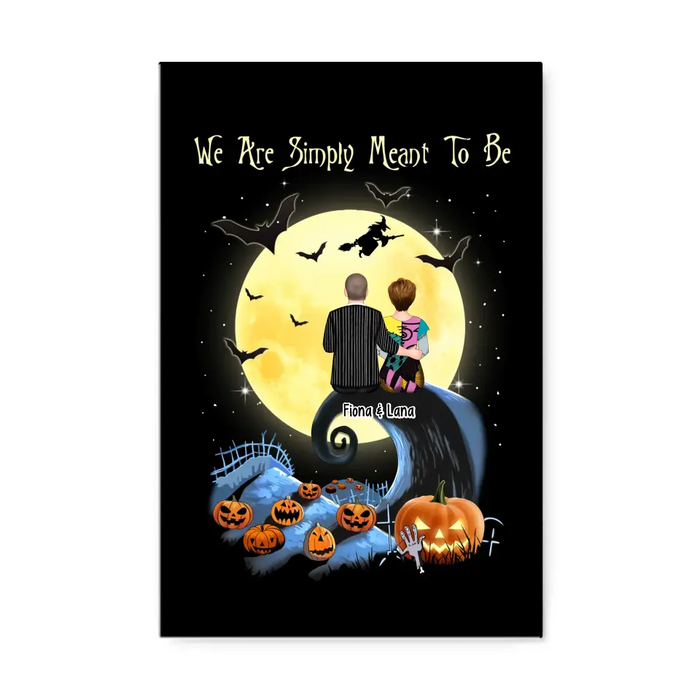 We Are Simply Meant to Be - Personalized Gifts Custom Halloween Canvas for Couples