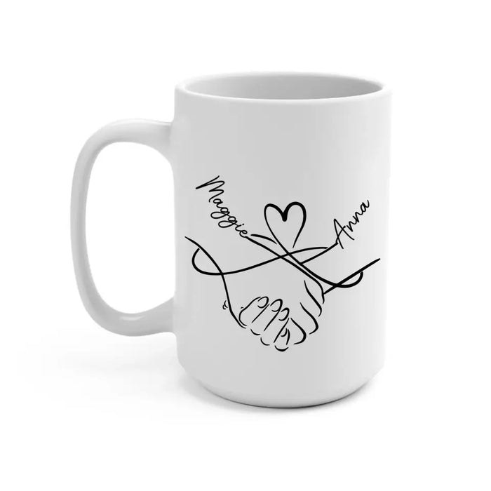 The Love Between Mother and Daughter Is Forever - Personalized Custom Mother-Daughter Mug for Mom, Mother's Day Gift