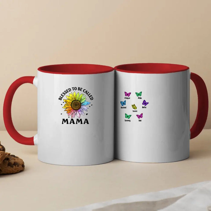 Blessed To Be Called Mama - Personalized Gifts Custom Butterfly Mug For Mom, Mother's Gift