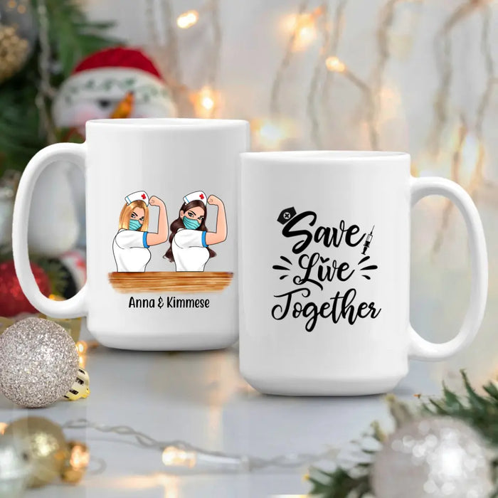 Personalized Mug, Strong Nurse Sisters Custom Gift For Nurse Squad