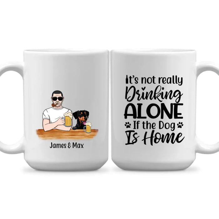 Personalized Mug, Beer Man And Dogs, Custom Gift For Father's Day And Dog Lovers
