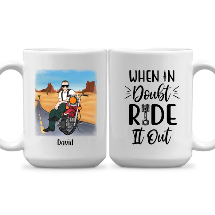 Personalized Mug, Old Man Biker Sitting Custom Gift For Motorcycle Lovers