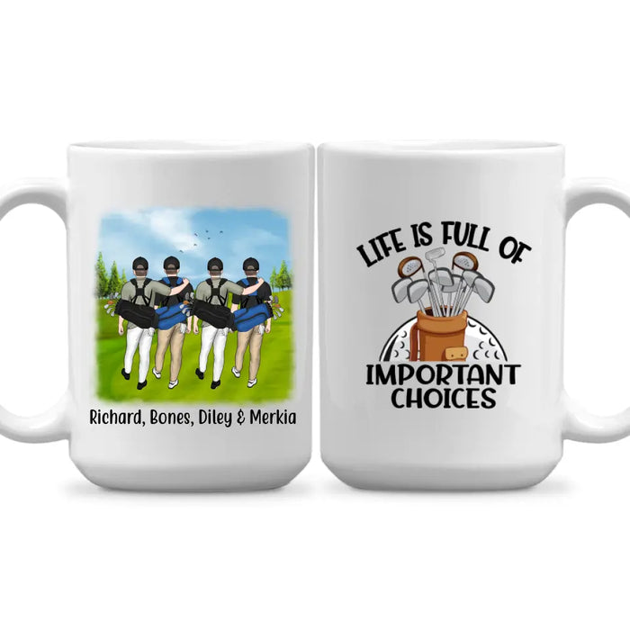 Personalized Mug, Four Men Golf Partners, Custom Gift For Golf Lovers