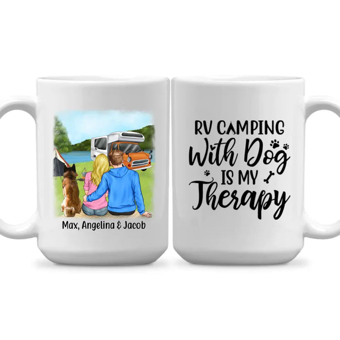 Personalized Mug, RV Camping Couple & Dogs, Gifts for Camping and Dogs Lovers