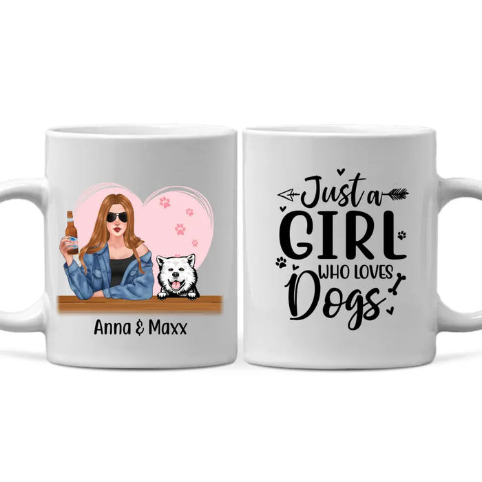 Personalized Mug, A Girl With Her Dogs, Gift For Dog Lovers