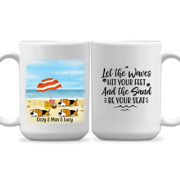 Personalized Mug, Dogs On Beach, Beach Gift, Gift for Summer, Beach Lovers, Dog Lovers