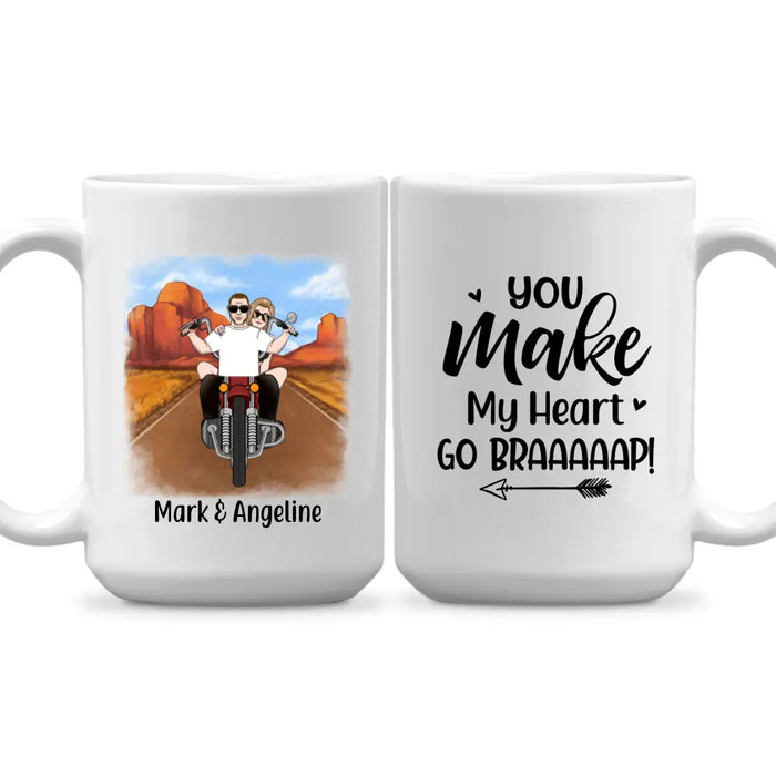 Personalized Mug, Couple Riding Motorcycle, Gifts For Riders